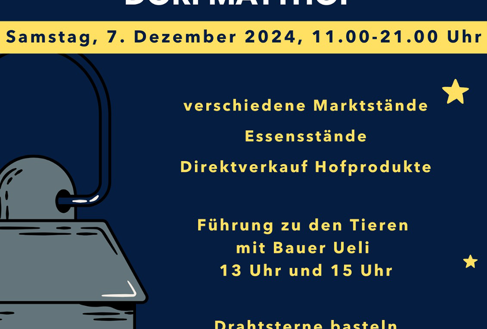 Weihnachtsmarkt im Dorfmatthof – Jandalart ist dabei!